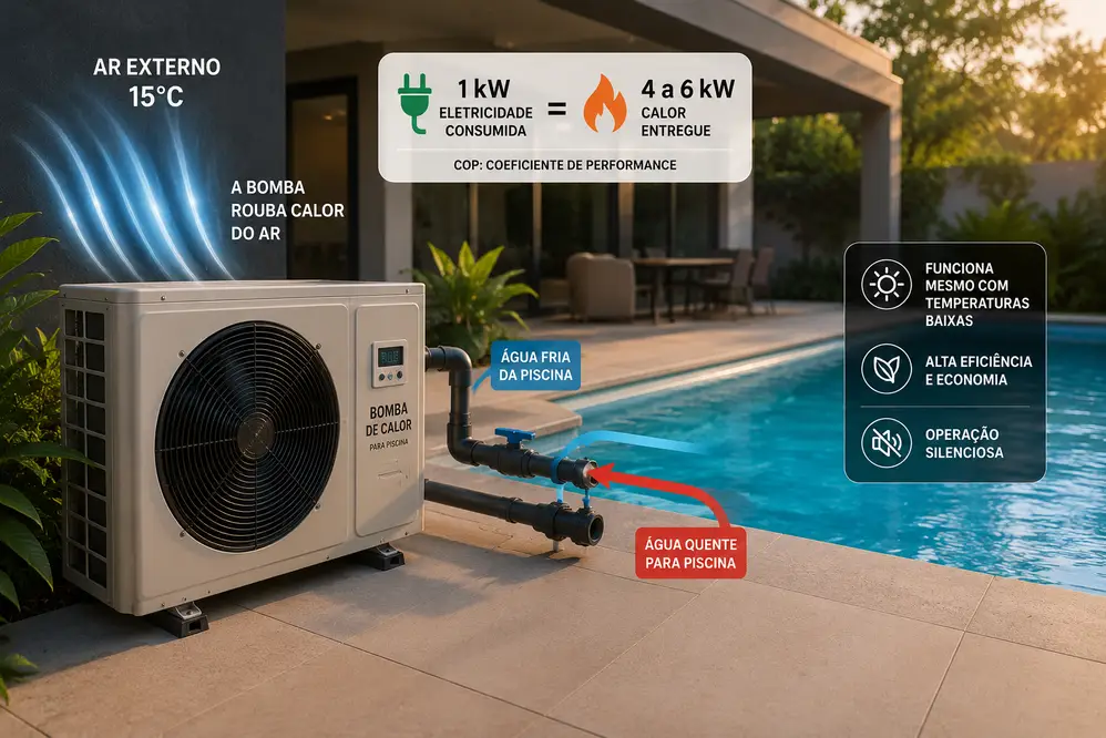 Como funciona aquecimento solar em piscinas